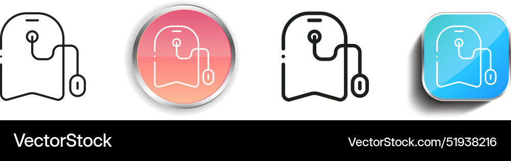 Bodyboard icon thin linear regular and button Bodyboard icon thin linear regular and button vector image