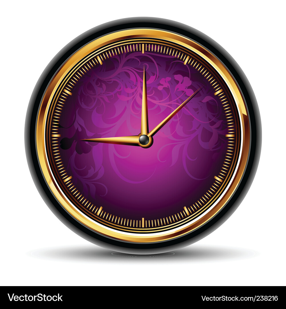 Clocks with purple dial Vector Image
