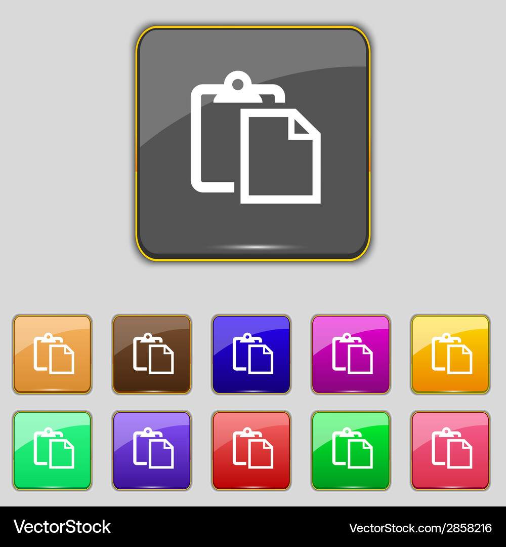 Edit document sign icon set colour button modern Vector Image