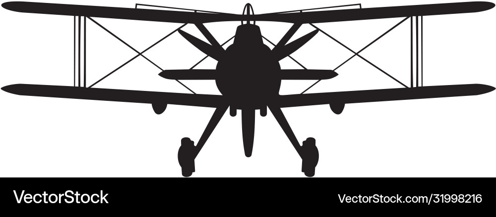 Gloster Gladiator Biplane Silhouette Vector Image