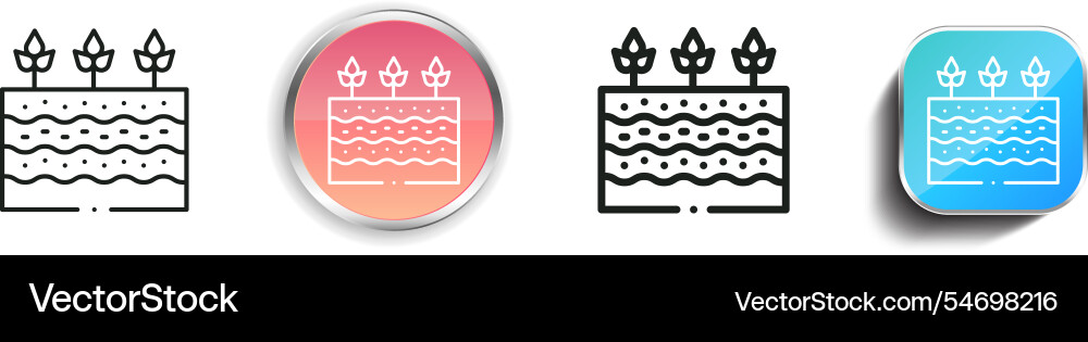 Ground icon thin linear regular and button style vector image