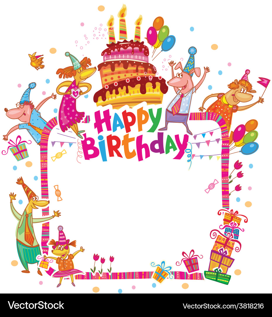 Happy birthday card with place for text Vector Image