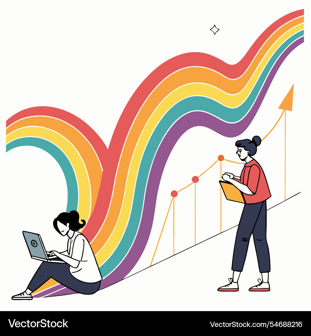 It course visuals in vibrant gradient waves Vector Image