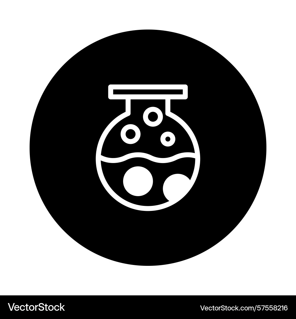 Minimalistic science icon showing flask vector image