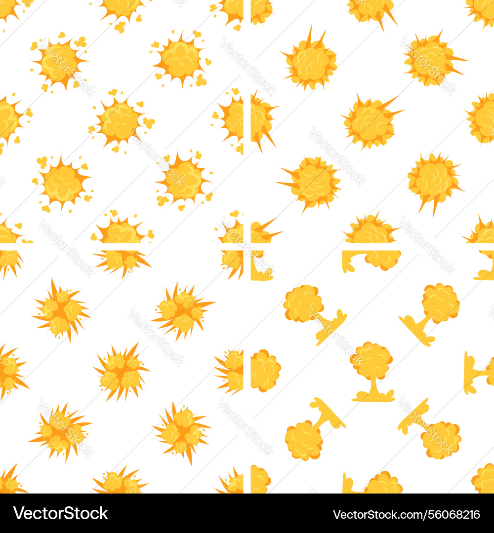 Seamless pattern of explosions exploding Seamless pattern of explosions exploding vector image