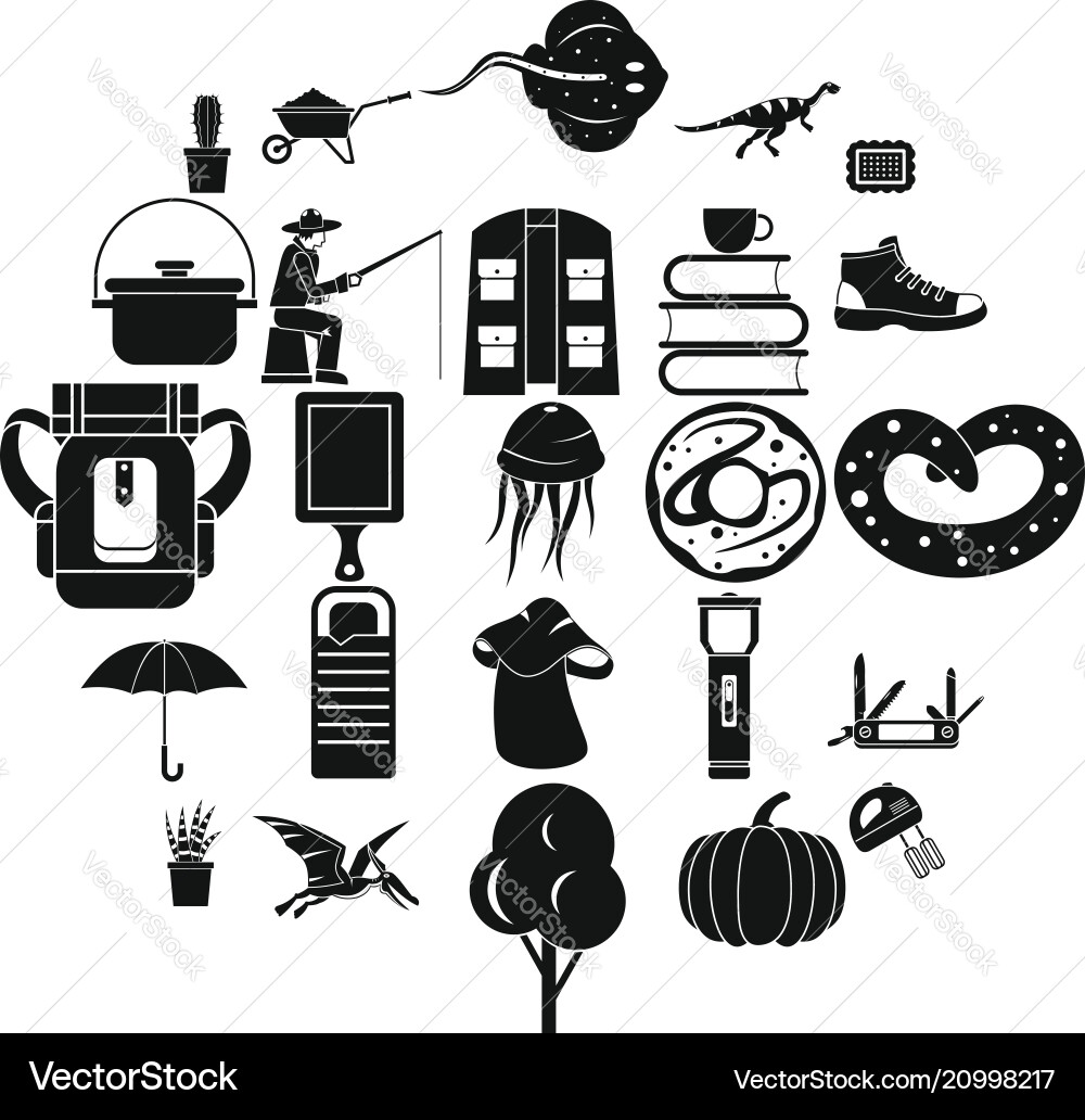 Acquisition of knowledge icons set simple style Acquisition of knowledge icons set simple style vector image