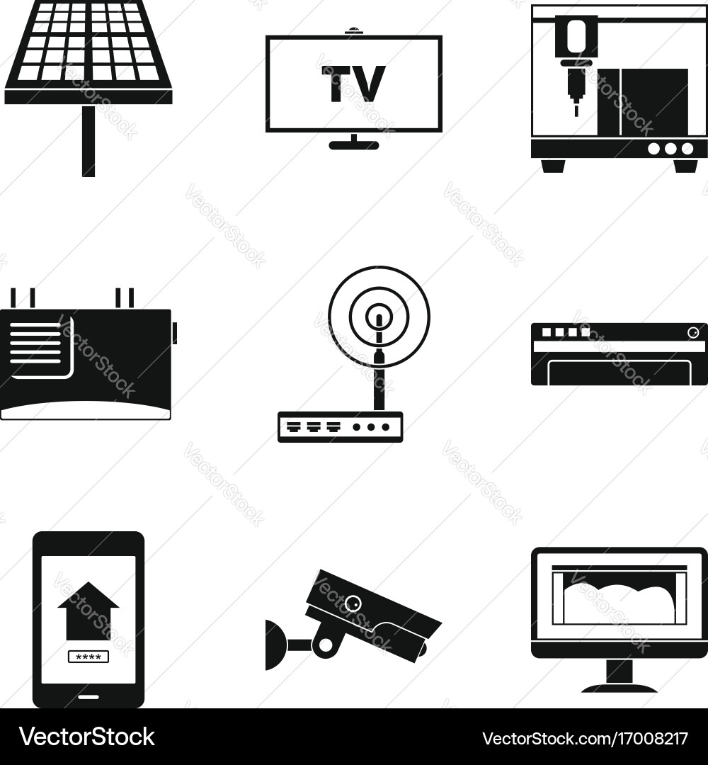 Alignment icons set simple style Vector Image