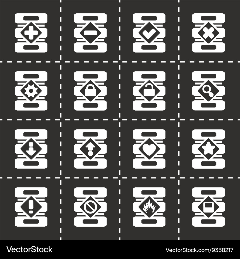 Database icon set Vector Image