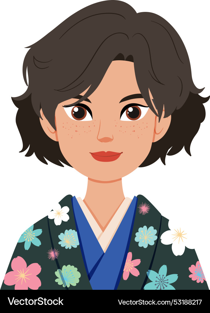 Eine Frau mit Blumenkimono Eine Frau mit Blumenkimono vektorbild
