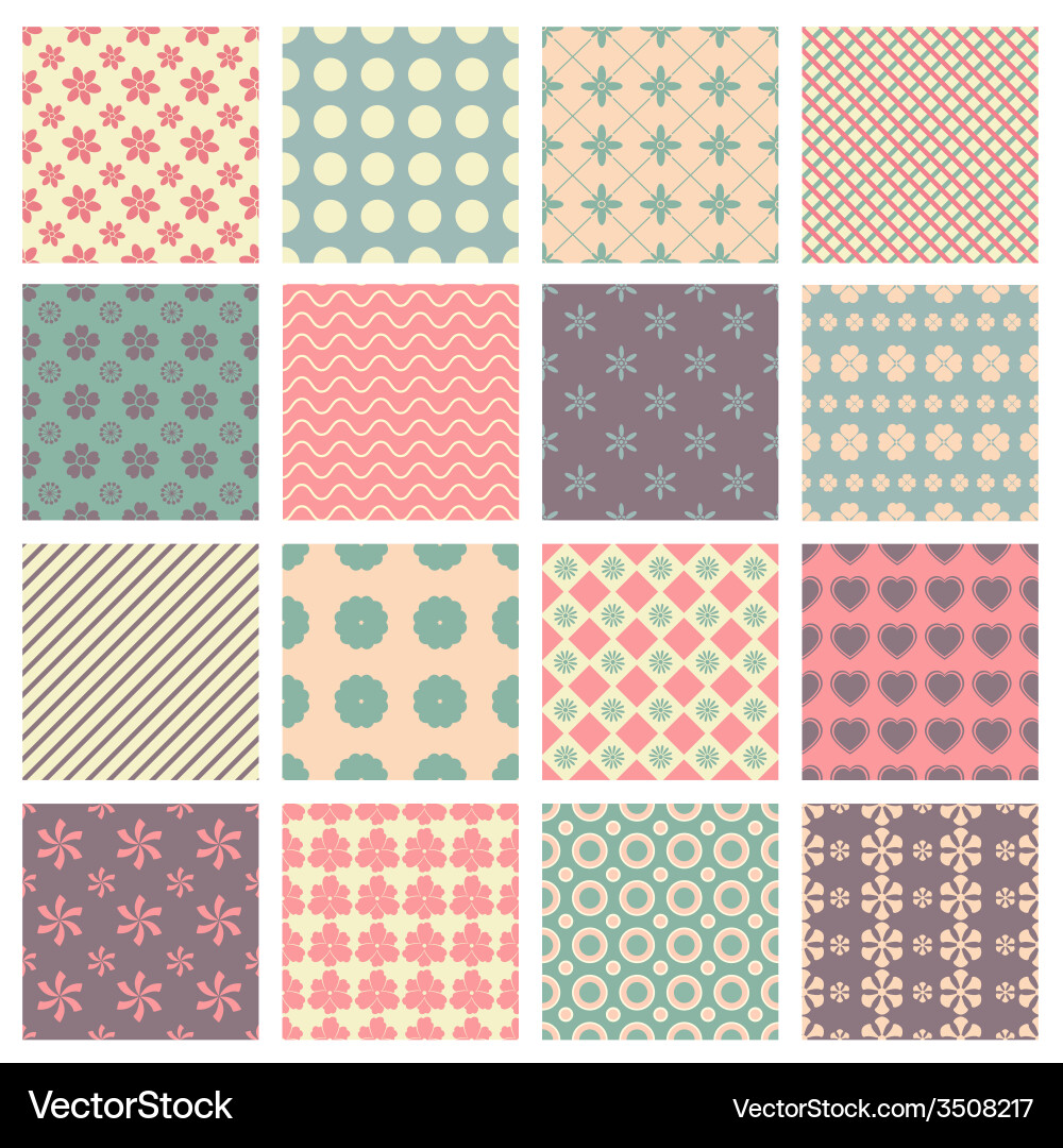 Floral Seamless Patterns vector image