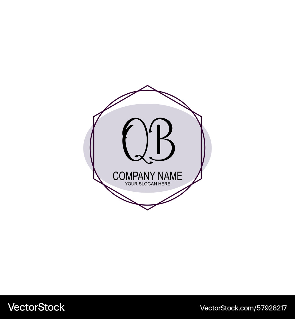 Handwriting logo concepts with initial qb Handwriting logo concepts with initial qb Vector Image