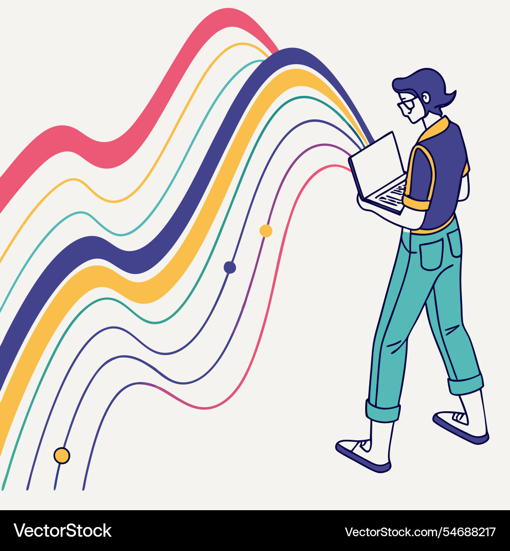 It course visuals in vibrant gradient waves Vector Image