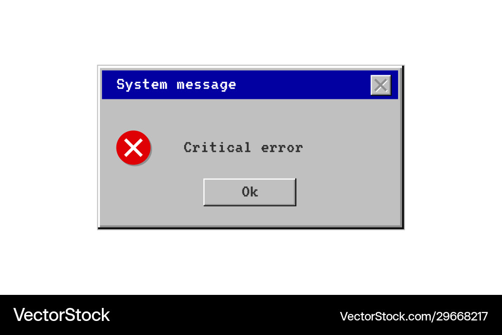 Old Style Error Message Window vector image
