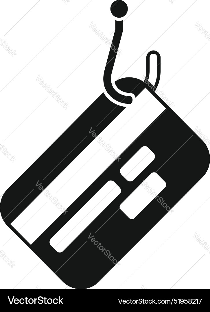 Phishing stealing credit card data using hook icon Phishing stealing credit card data using hook icon vector image
