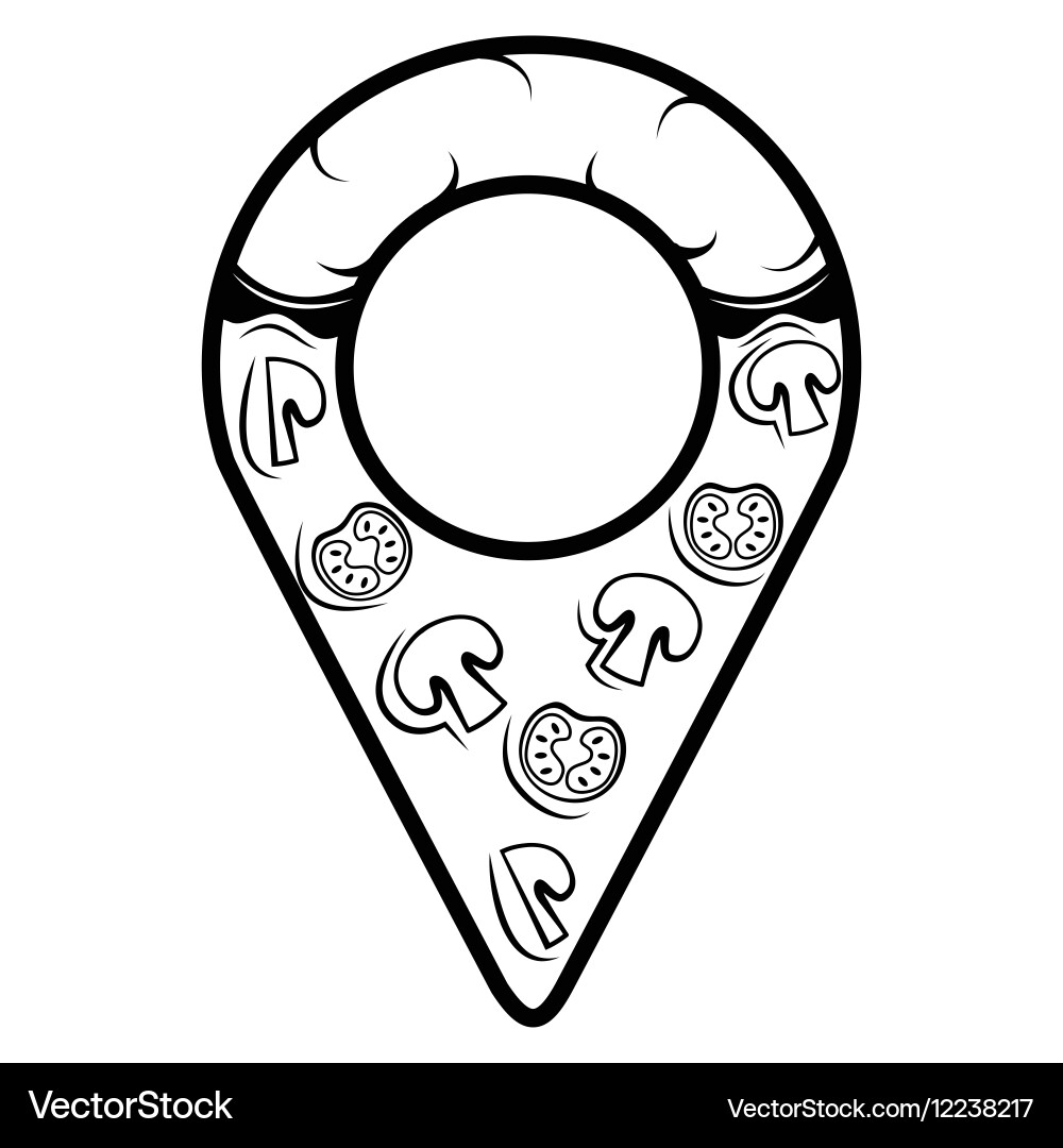 Pizza Map Pointer - Restaurant Location Icon vector image