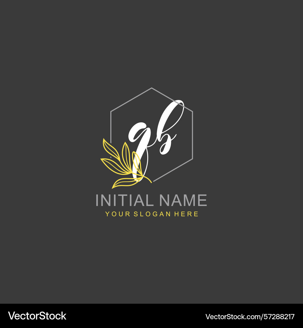 Qb initial logo templates with botanical elements Vector Image
