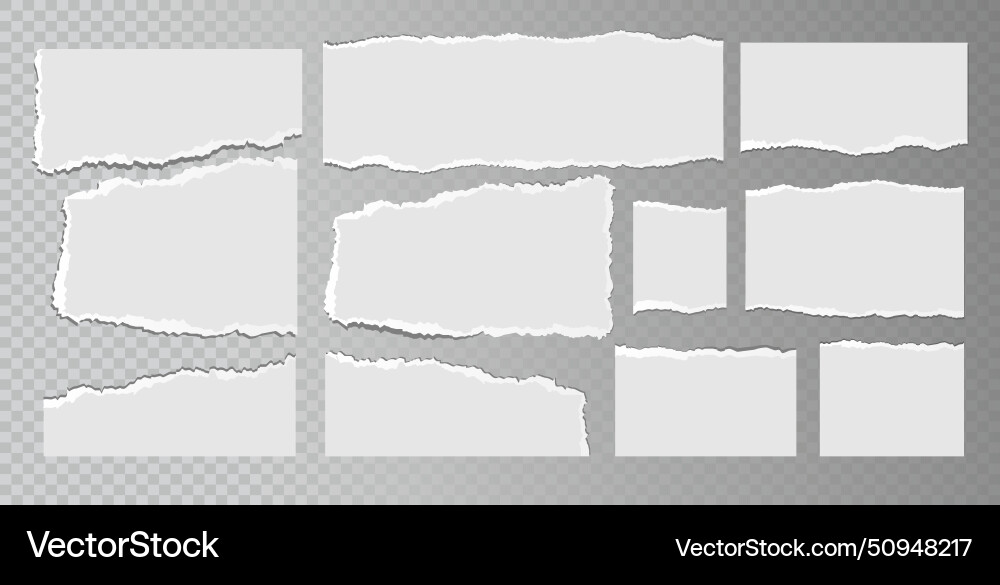 Realistic ripped white paper sheets isolated Realistic ripped white paper sheets isolated vector image