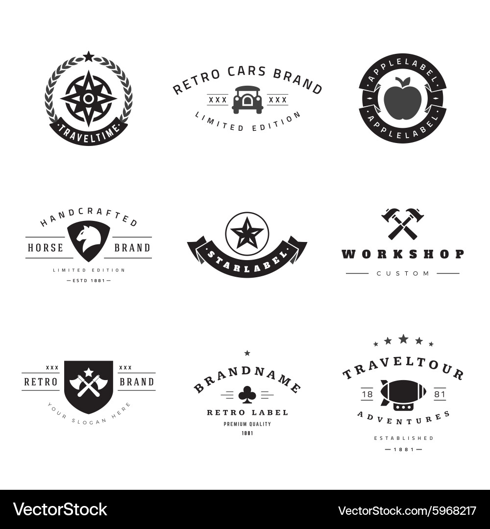 Retro logotypes set Vector Image