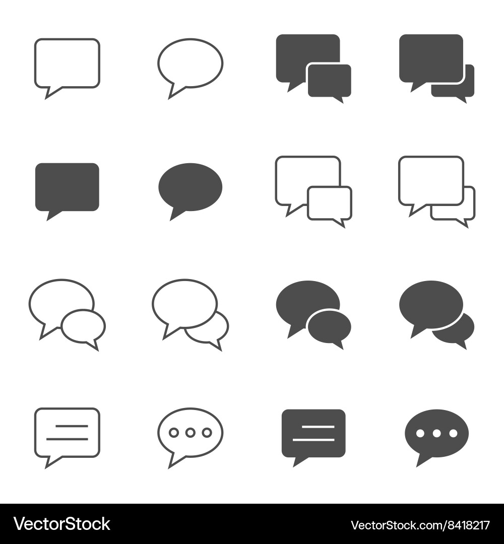 Speech Bubbles Icon Set Vector Image