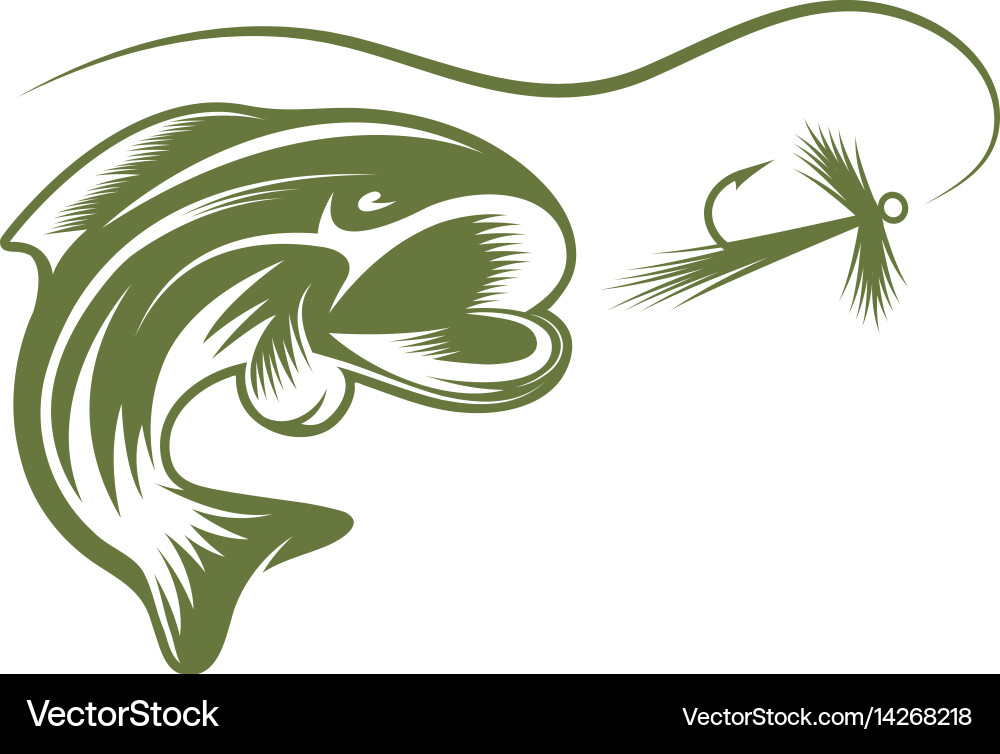Abstract fish and lure design template vector image