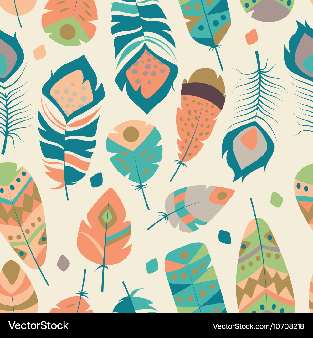 Bohemian Feather Pattern vector image