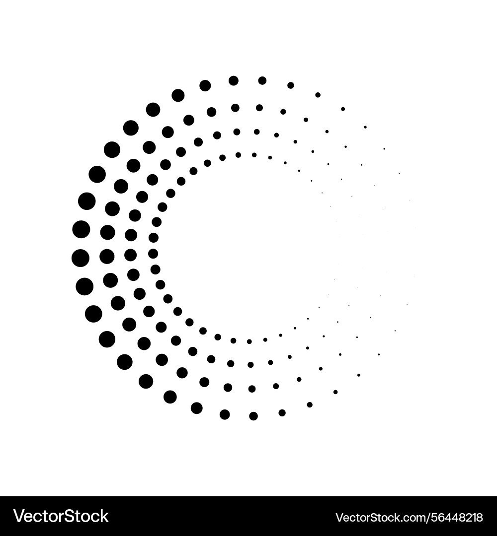Circular halftone dot pattern with fade effect vector image