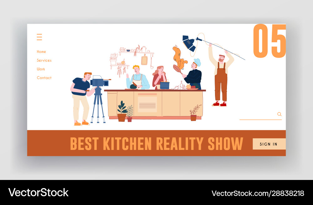 Culinary program or blog broadcasting website vector image