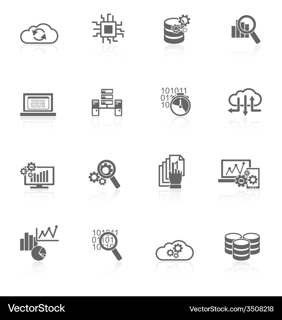 Database Analytics Icons vector image