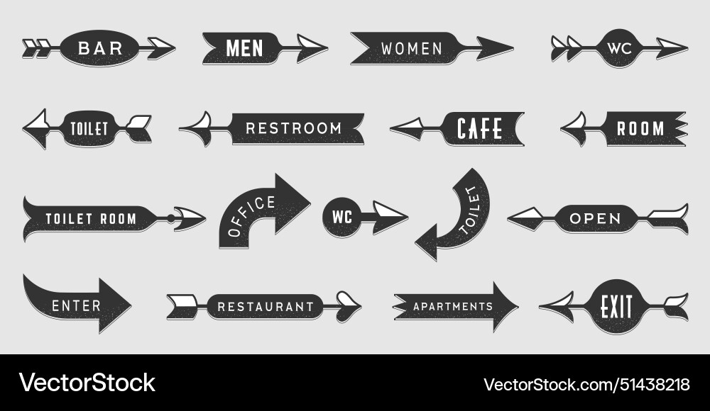 Direction arrows navigation guide route pointers Direction arrows navigation guide route pointers vector image