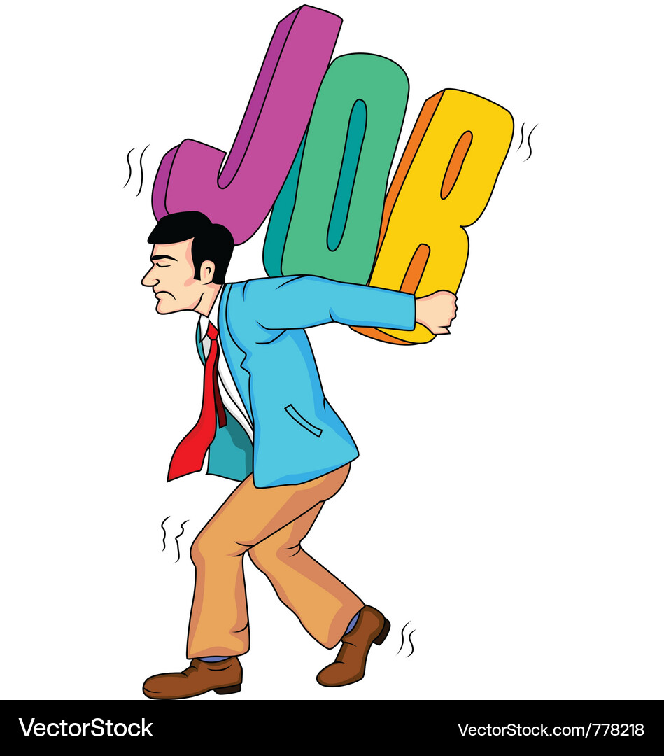 Man with overload job Vector Image