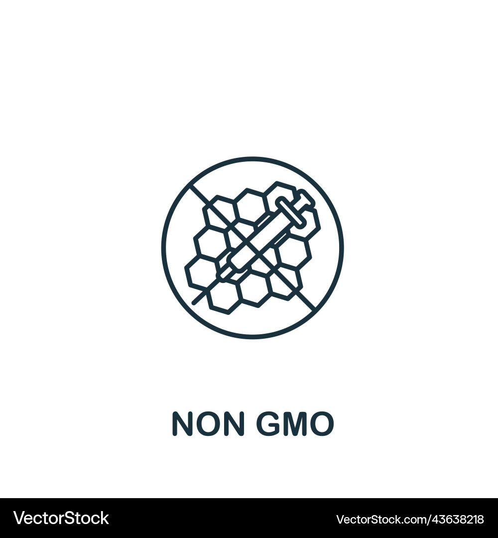 Non gmo icon line simple for templates web Non gmo icon line simple for templates web vector image