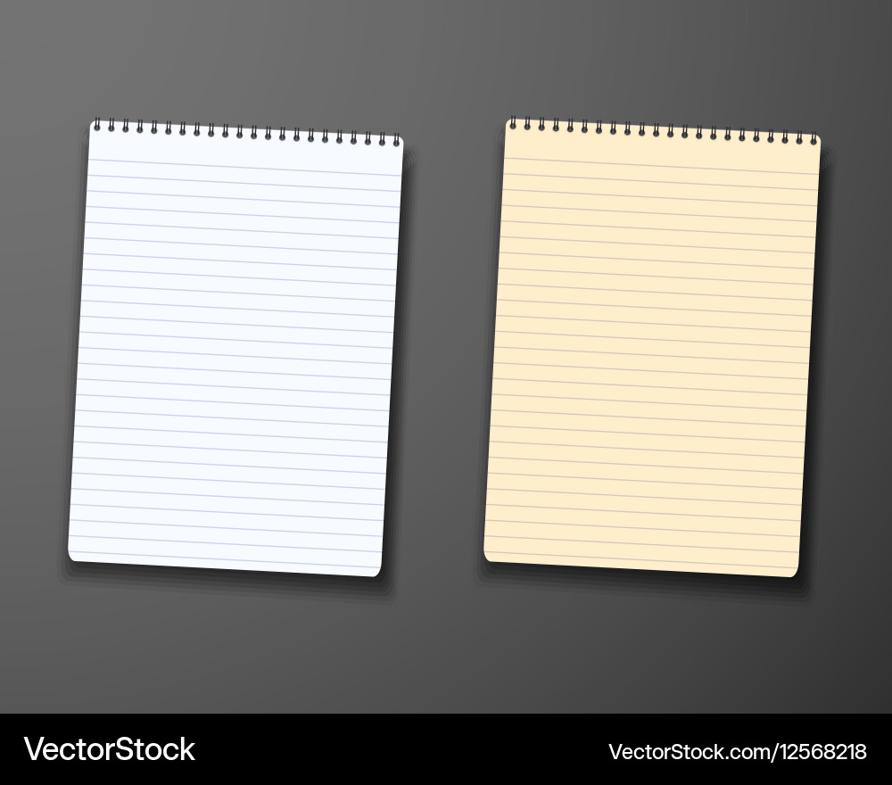 Realistic paper notepad notebook vector image
