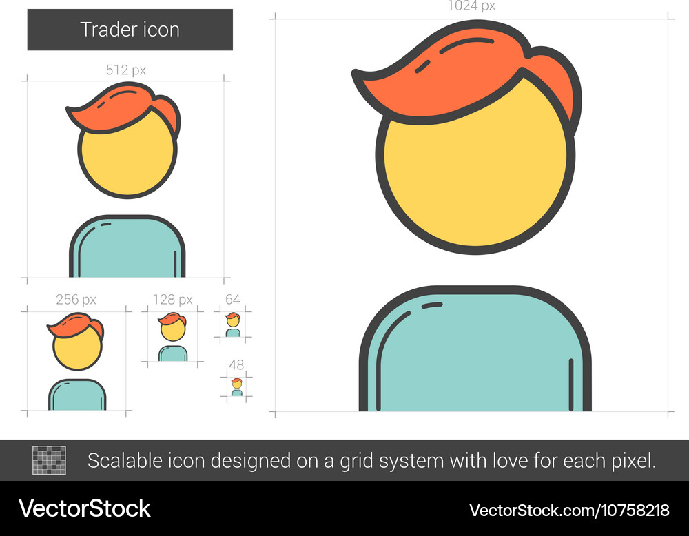 Trader line icon Vector Image