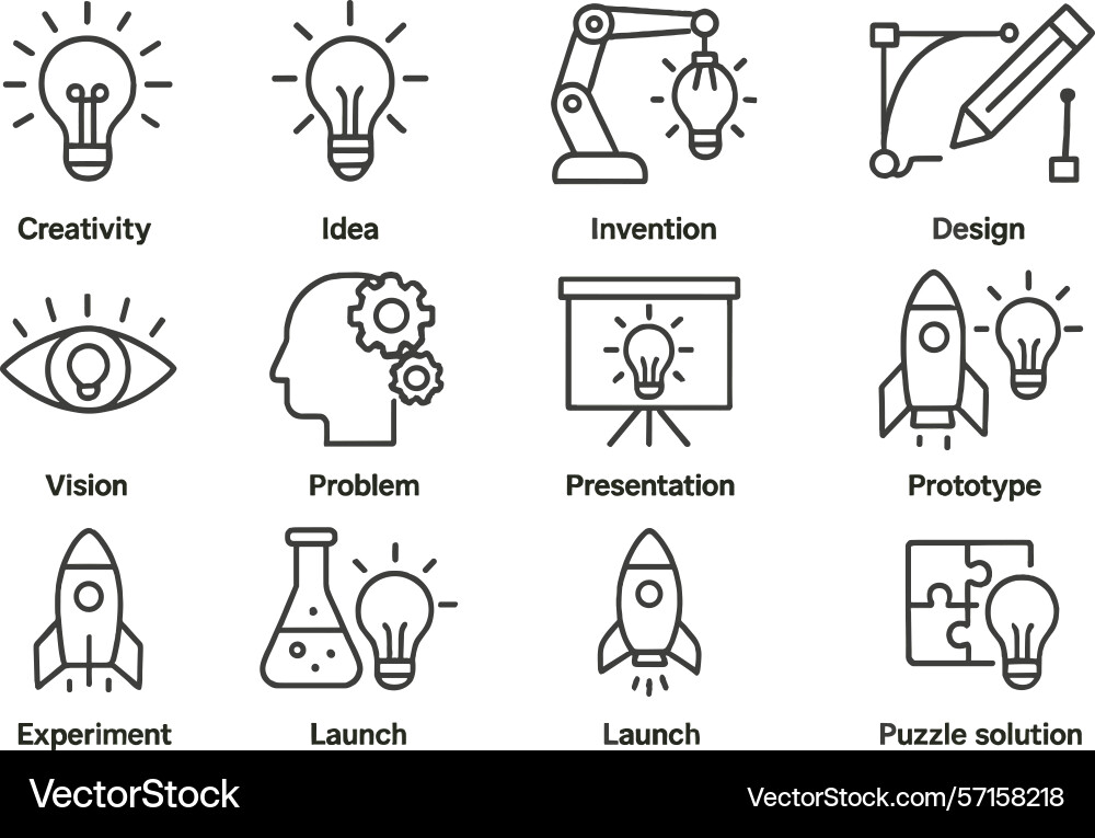 Visual representation of creativity invention Vector Image