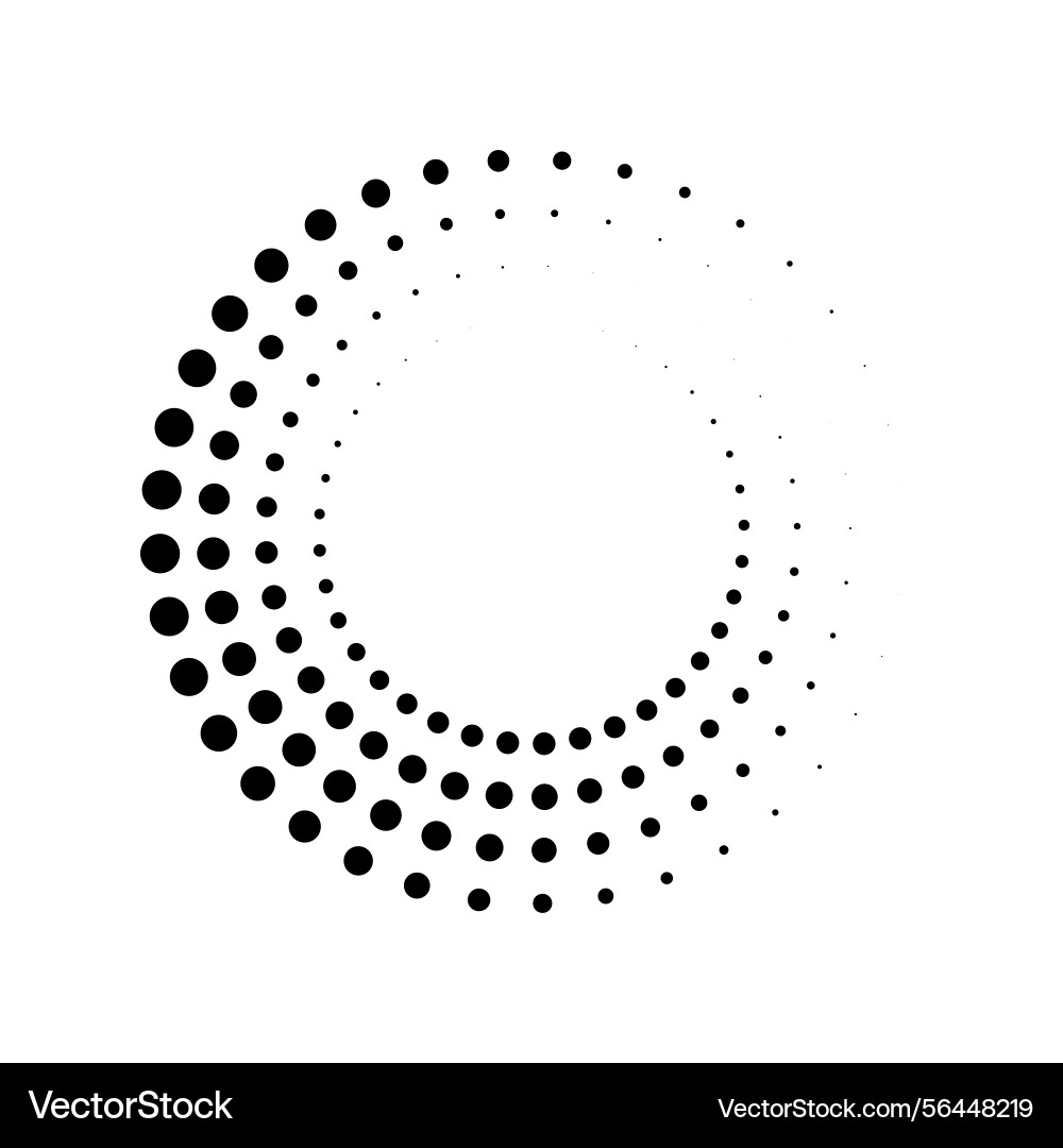 Abstract circular halftone pattern with symmetry vector image
