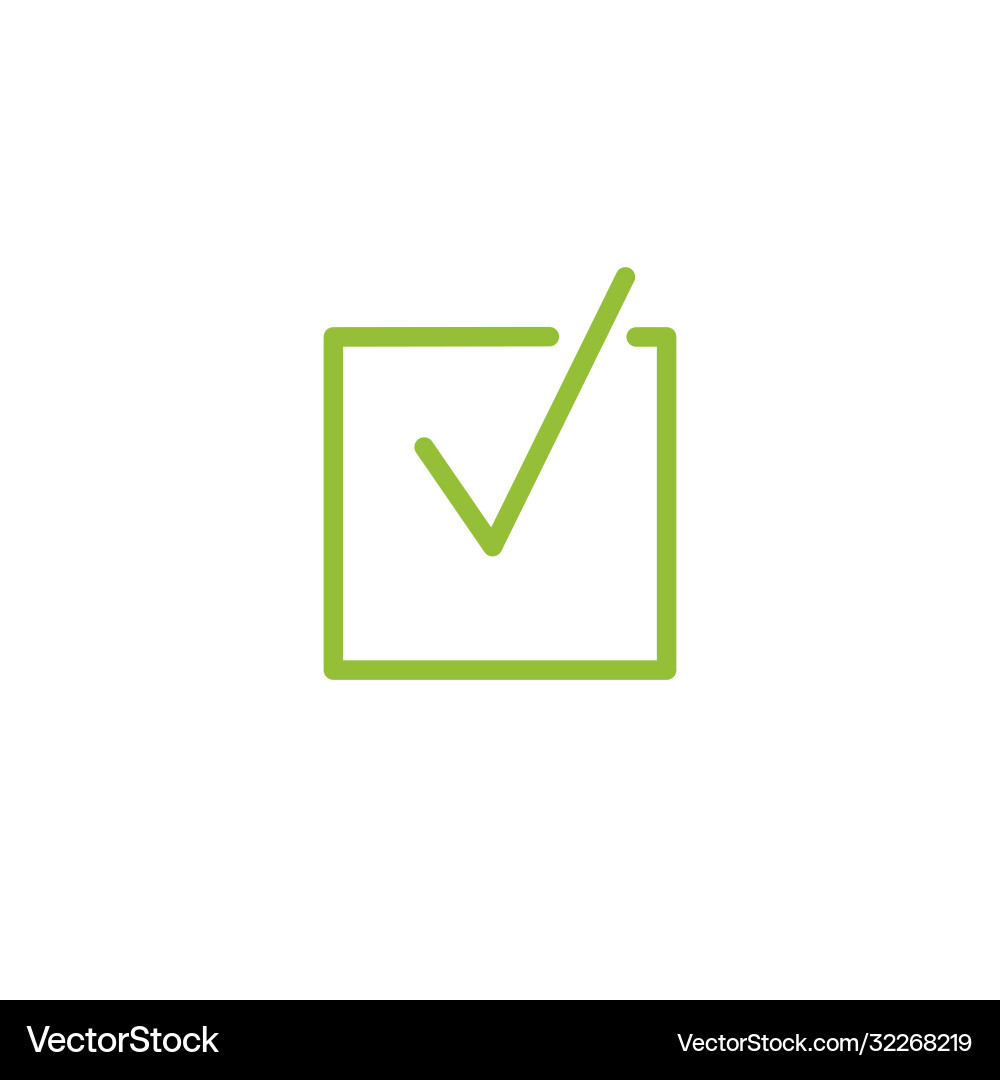 Check Mark Icon - Square Tick vector image