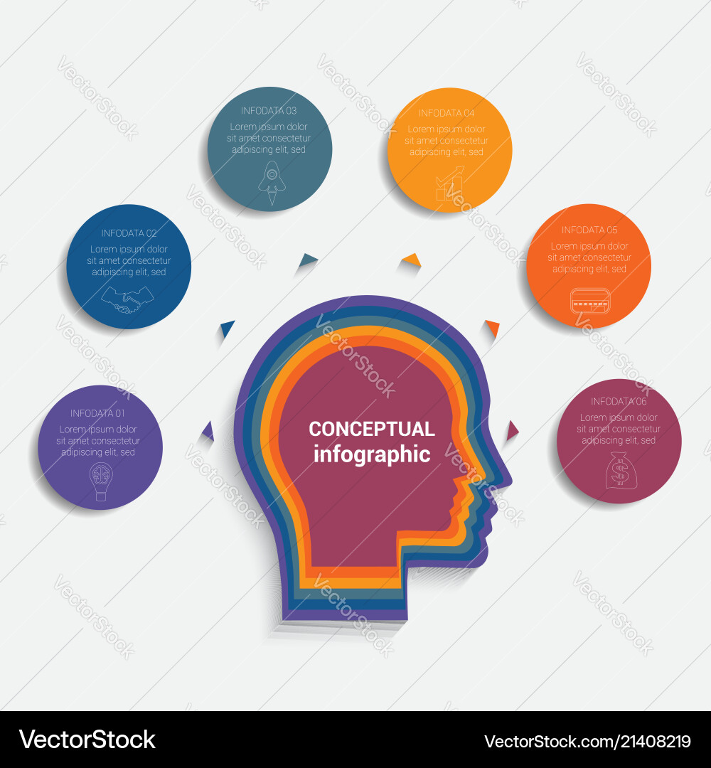 Circles with the text around head of person Circles with the text around head of person vector image