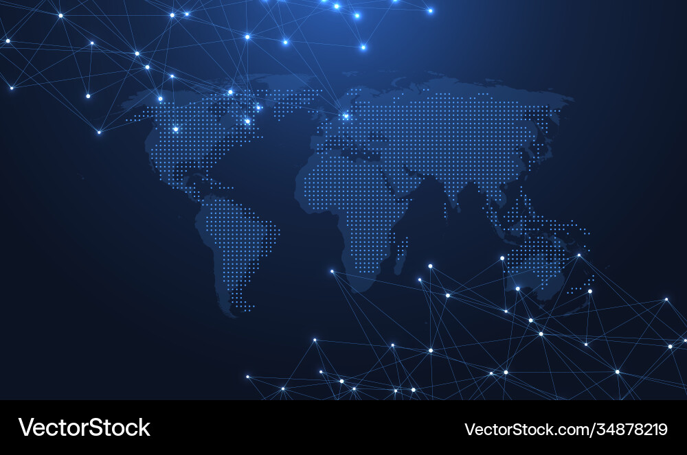 Global network connection concept big data Global network connection concept big data Vector Image