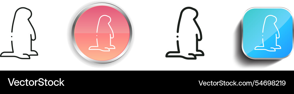 Groundhog icon thin linear regular and button Groundhog icon thin linear regular and button vector image