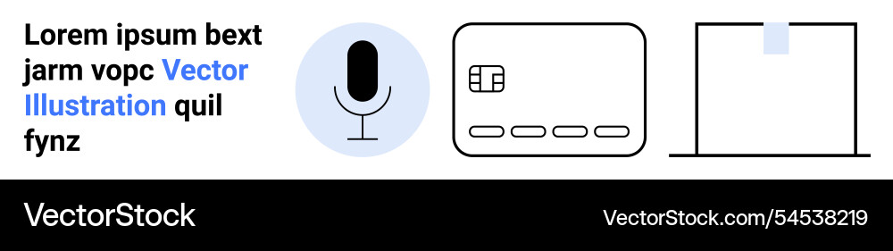 Voice command credit card transaction and data vector image