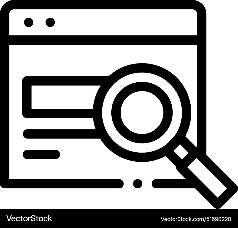 Browser icon thin linear style design isolated Vector Image
