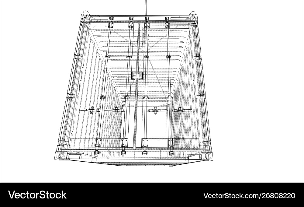 Cargo container wire-frame style Cargo container wire-frame style Vector Image