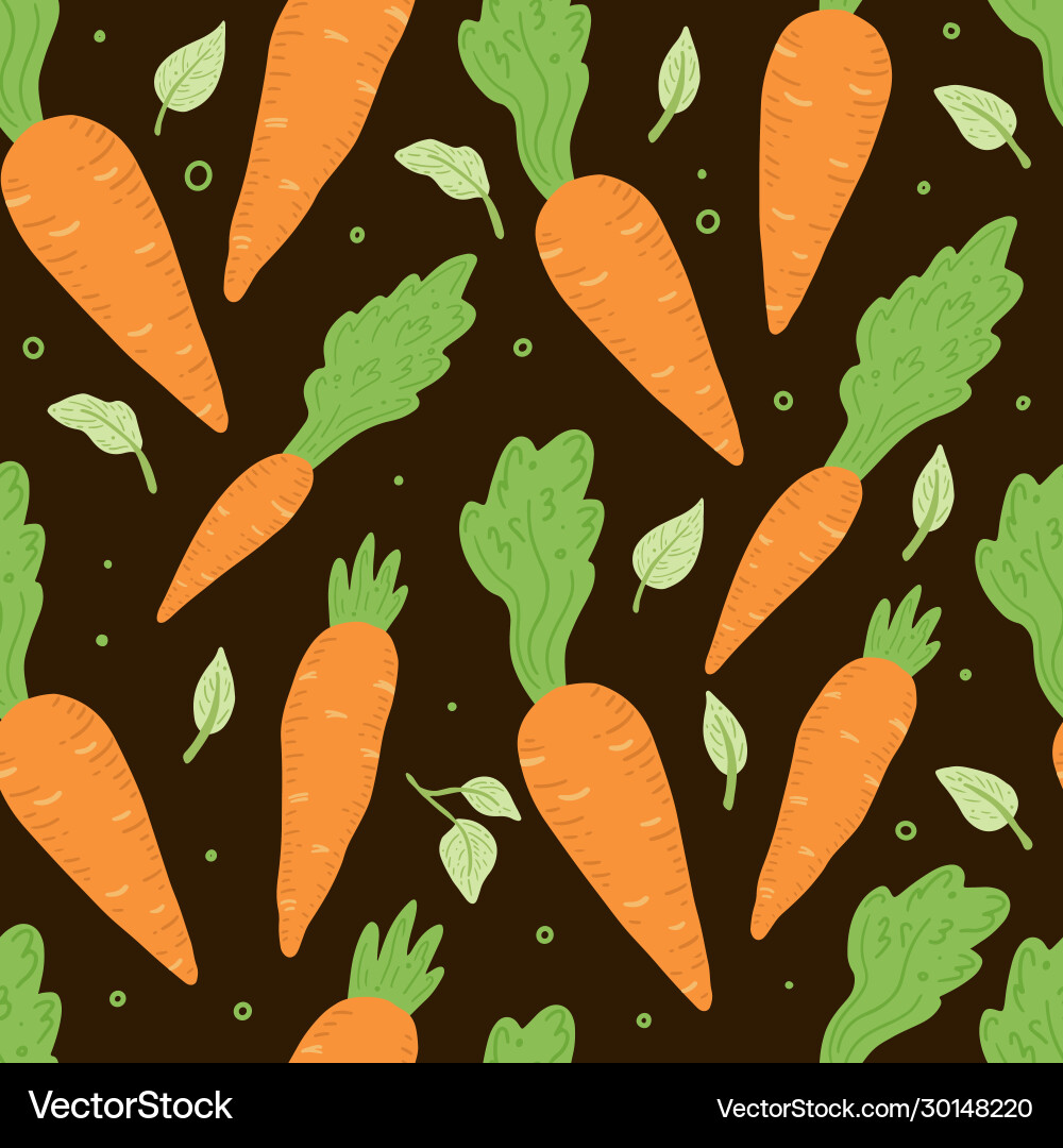 Carrot seamless pattern simple vector image