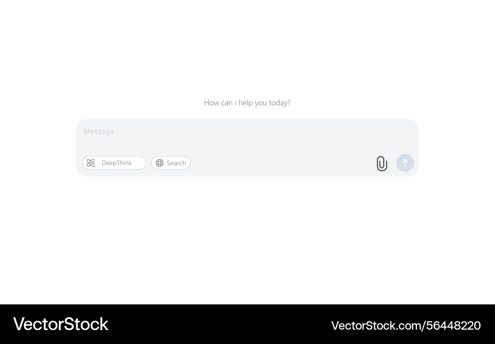 Chatbot user interface with deep research feature Chatbot user interface with deep research feature vector image