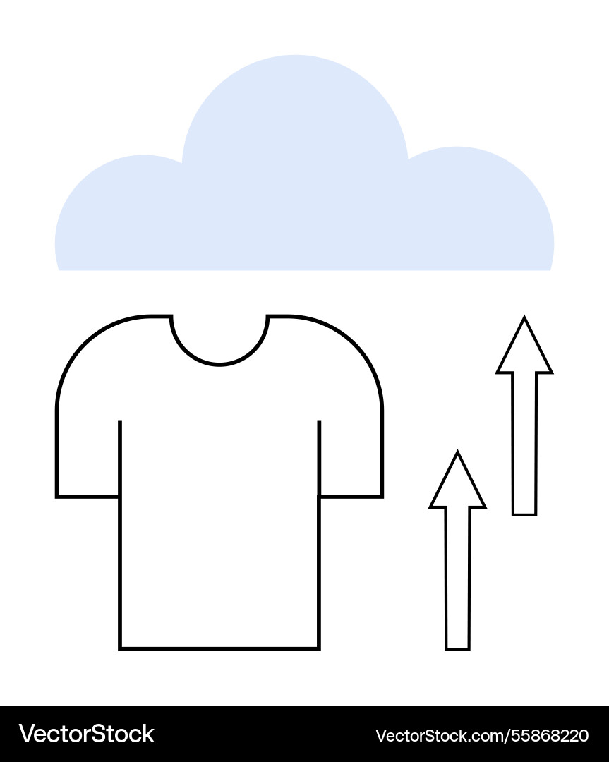 Cloud computing and file upload concept with shirt Cloud computing and file upload concept with shirt Vector Image