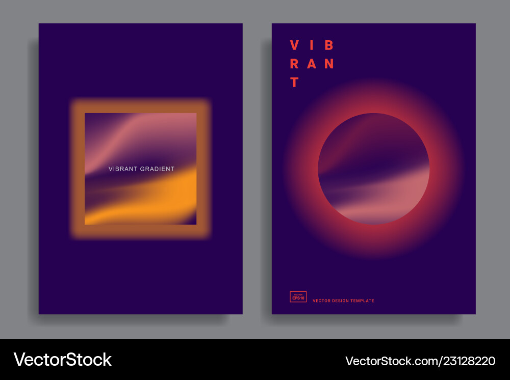 Design templates with vibrant gradient shapes Design templates with vibrant gradient shapes Vector Image