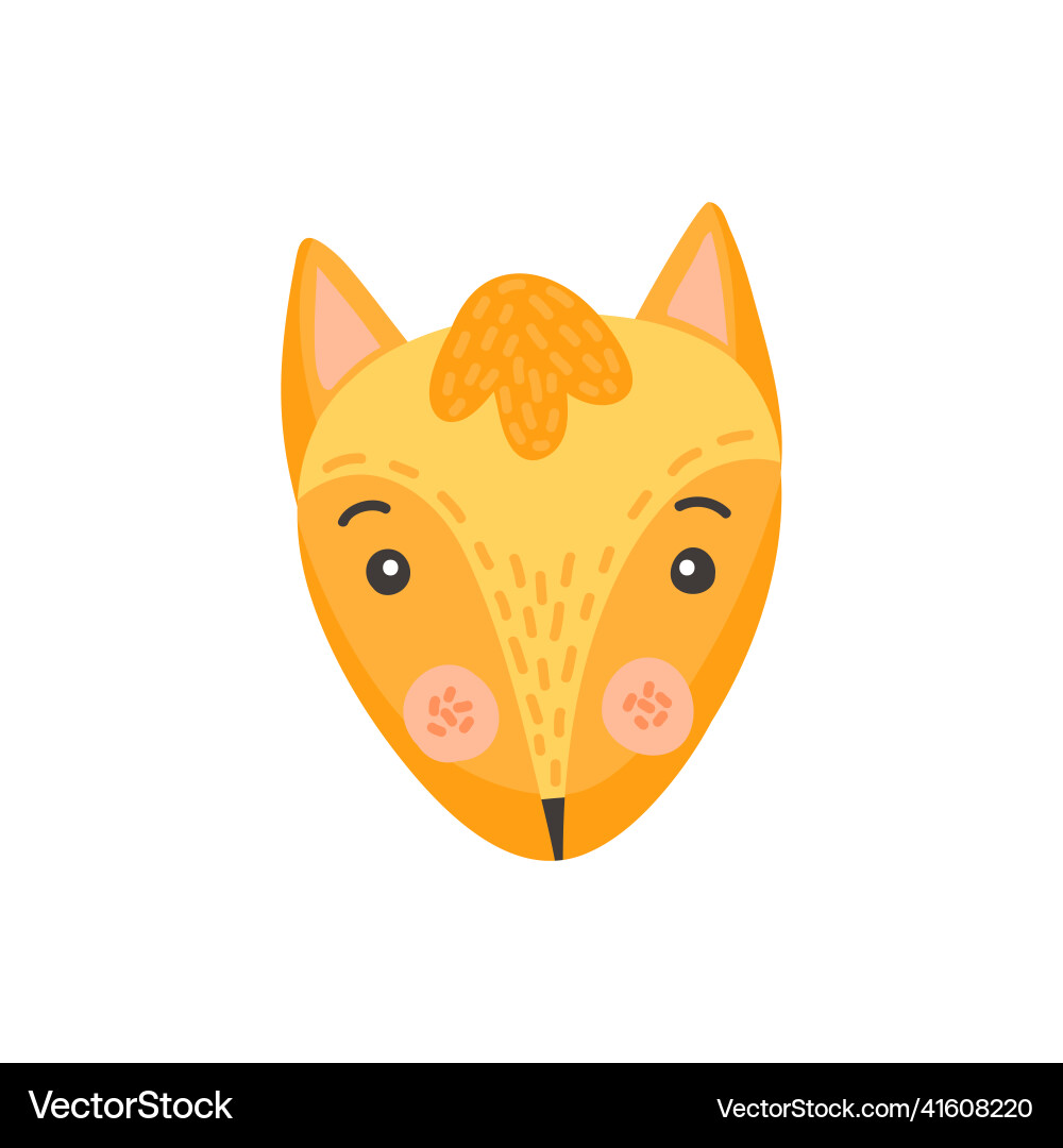 Face mask of fox or tod forest animal isolated Face mask of fox or tod forest animal isolated vector image