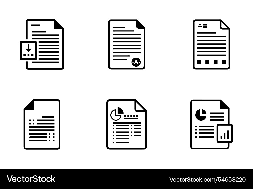 File icon bundle set in style Vector Image