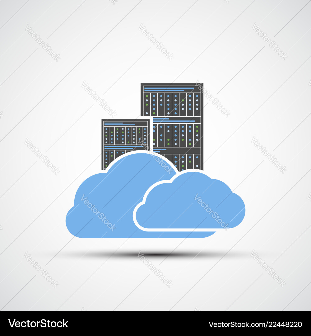 Icon cloud computing server for datacenter Icon cloud computing server for datacenter vector image