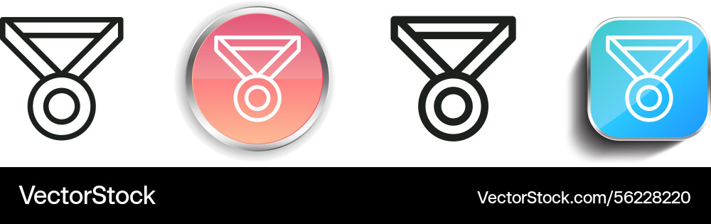 Medal icon thin linear regular and button style vector image